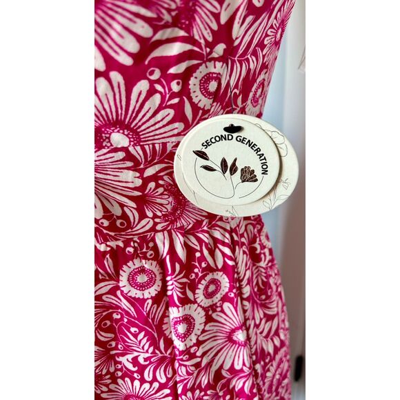 NWT Second Generation Brand Faux Wrap Style Sundress in Pink Size S - Picture 3 of 6